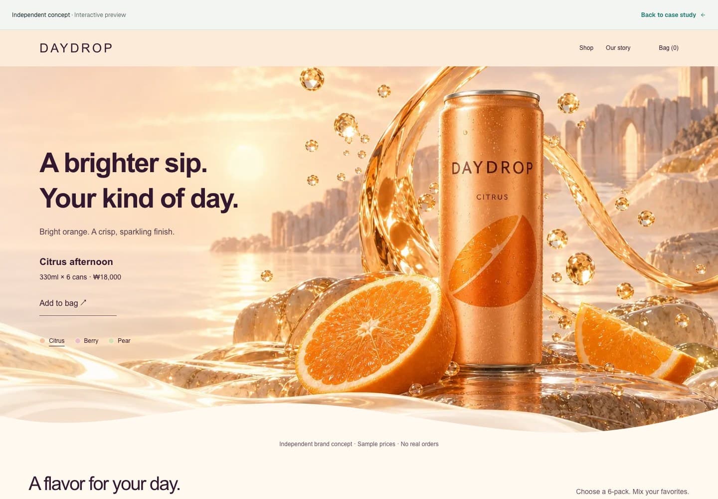 DAYDROP desktop overview